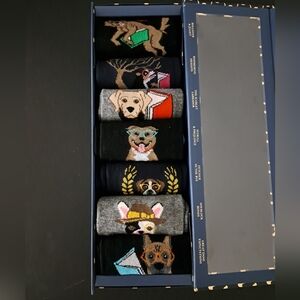 Neiman Marcus Dog Days Socks Set - Literary Themed Crew 7-pack Gift Box